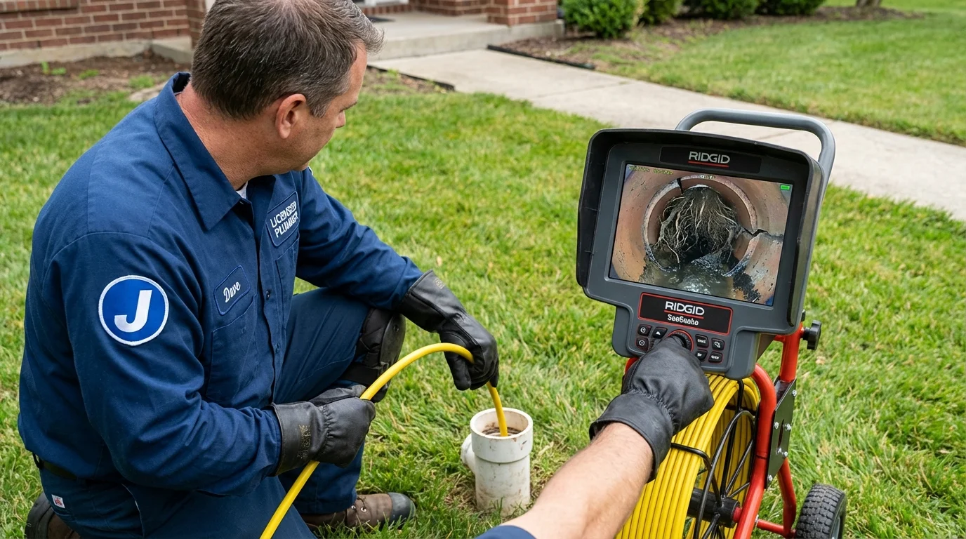 Sewer camera inspection being performed by Johns Plumbing LLC in Rehoboth